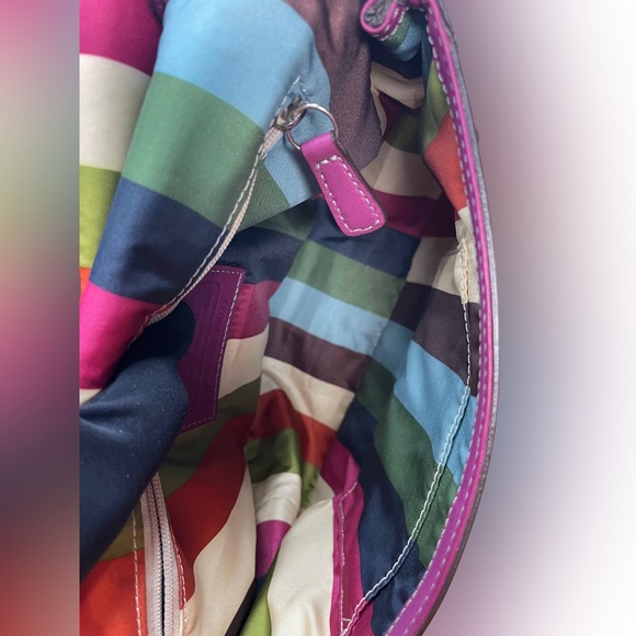 Coach Legacy Wills Purple Grey Leather two way Crossbody Bag - Picture 8 of 9